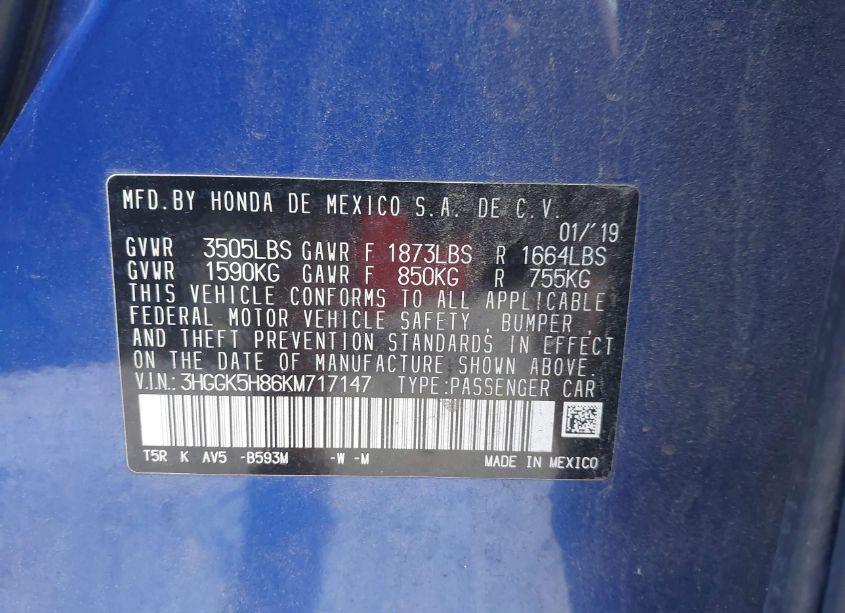 Photo 9 of 2019 Honda Fit EX (VIN 3HGGK5H86KM717147)