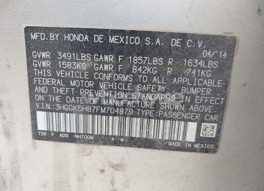 Photo 9 of 2015 Honda Fit EX/EX-L (VIN 3HGGK5H87FM704879)