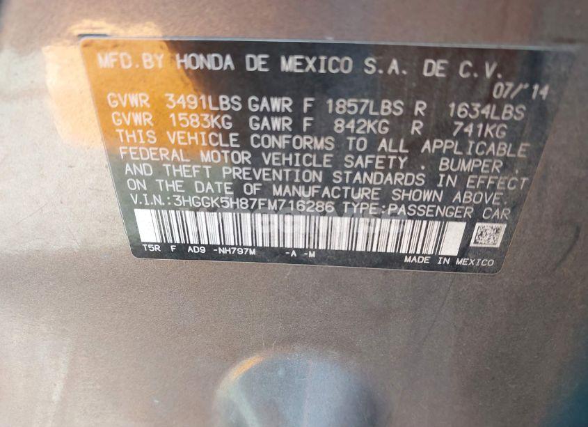 Photo 9 of 2015 Honda Fit EX/EX-L (VIN 3HGGK5H87FM716286)