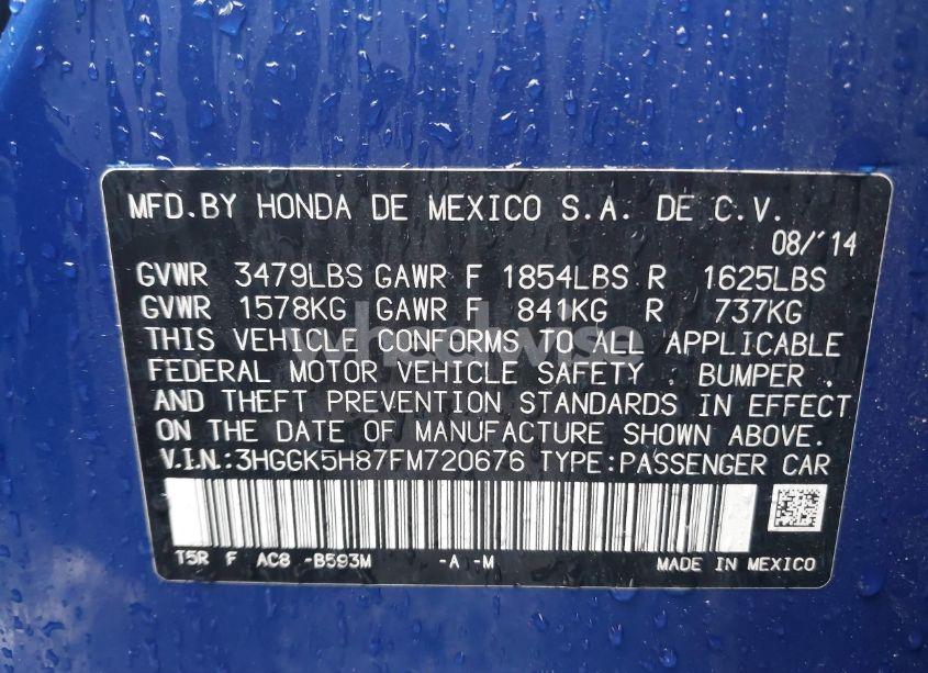 Photo 9 of 2015 Honda Fit EX/EX-L (VIN 3HGGK5H87FM720676)