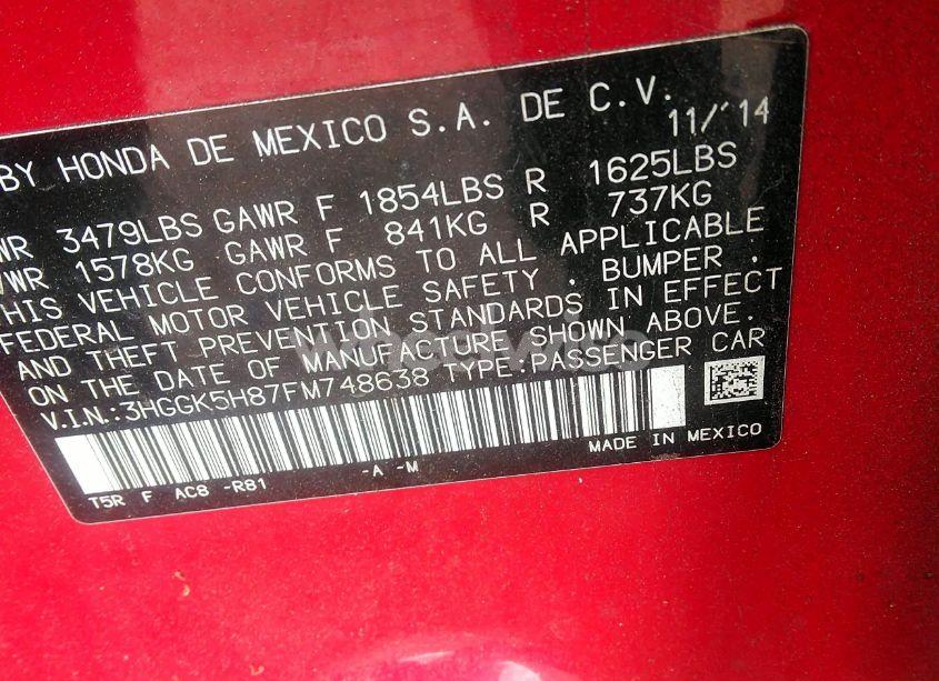 Photo 9 of 2015 Honda Fit EX/EX-L (VIN 3HGGK5H87FM748638)