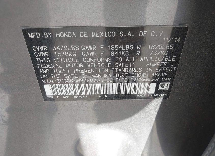 Photo 9 of 2015 Honda Fit EX/EX-L (VIN 3HGGK5H87FM753158)