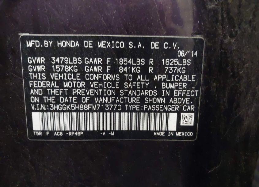 Photo 9 of 2015 Honda Fit EX/EX-L (VIN 3HGGK5H88FM713770)