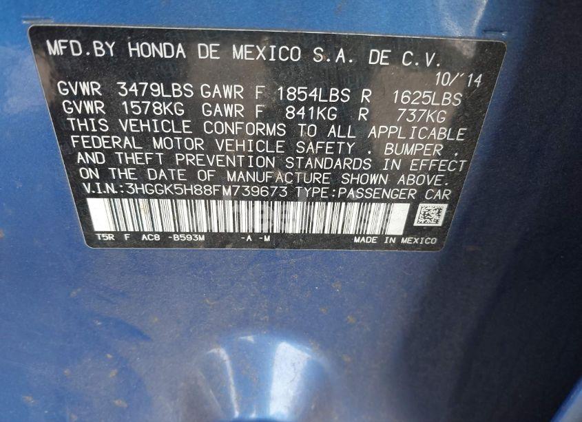 Photo 9 of 2015 Honda Fit EX/EX-L (VIN 3HGGK5H88FM739673)