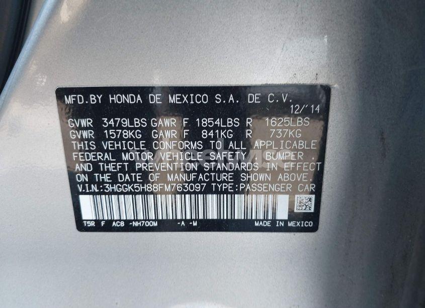 Photo 9 of 2015 Honda Fit EX/EX-L (VIN 3HGGK5H88FM763097)