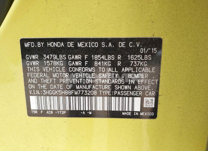 Photo 9 of 2015 Honda Fit EX/EX-L (VIN 3HGGK5H88FM773208)