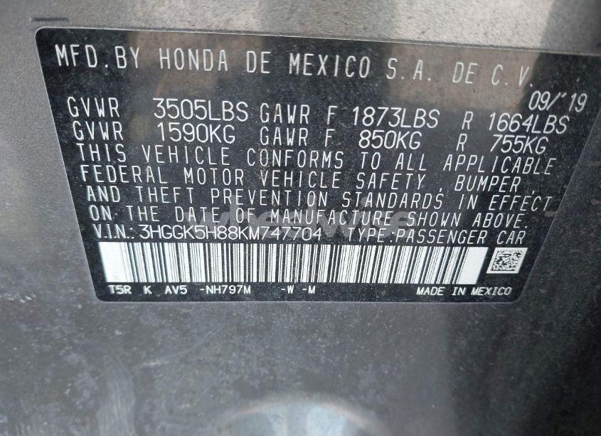 Photo 9 of 2019 Honda Fit EX (VIN 3HGGK5H88KM747704)