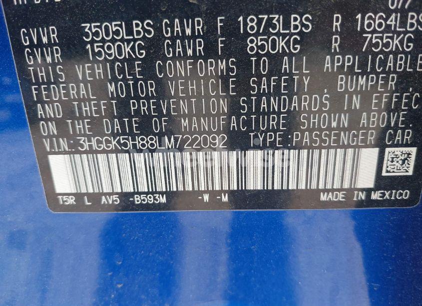 Photo 9 of 2020 Honda Fit EX (VIN 3HGGK5H88LM722092)