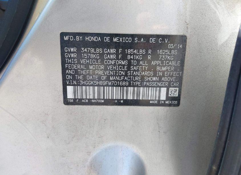 Photo 9 of 2015 Honda Fit EX/EX-L (VIN 3HGGK5H89FM701689)