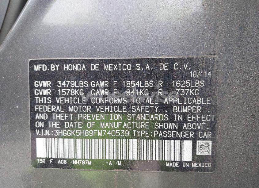 Photo 9 of 2015 Honda Fit EX/EX-L (VIN 3HGGK5H89FM740539)