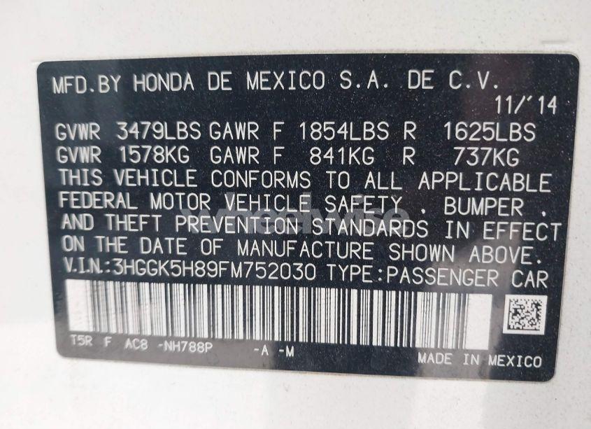 Photo 9 of 2015 Honda Fit EX/EX-L (VIN 3HGGK5H89FM752030)