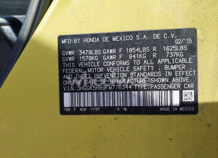 Photo 9 of 2015 Honda Fit EX/EX-L (VIN 3HGGK5H89FM776344)