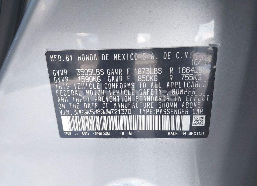 Photo 9 of 2018 Honda Fit EX (VIN 3HGGK5H89JM721370)