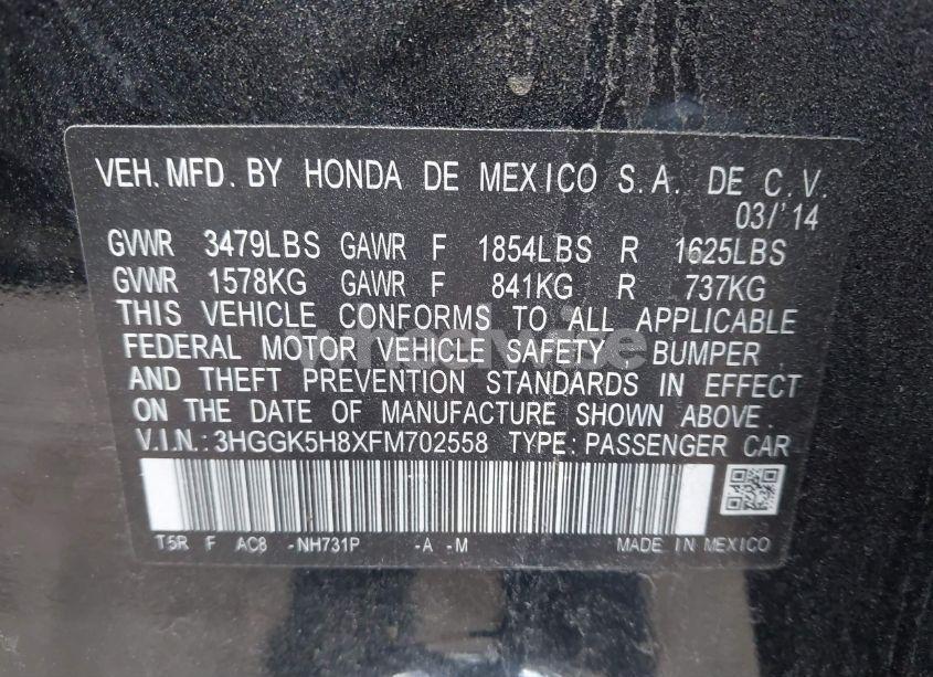 Photo 9 of 2015 Honda Fit EX/EX-L (VIN 3HGGK5H8XFM702558)