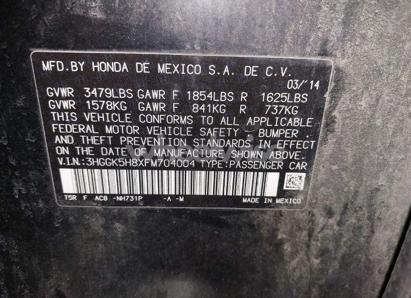 Photo 9 of 2015 Honda Fit EX/EX-L (VIN 3HGGK5H8XFM704004)