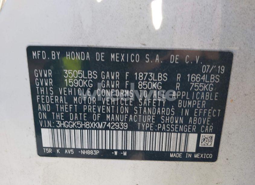 Photo 9 of 2019 Honda Fit EX (VIN 3HGGK5H8XKM742939)