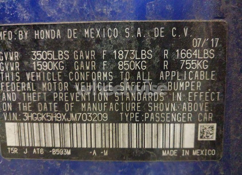 Photo 9 of 2018 Honda Fit EX-L (VIN 3HGGK5H9XJM703209)