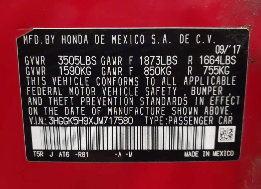 Photo 9 of 2018 Honda Fit EX-L (VIN 3HGGK5H9XJM717580)