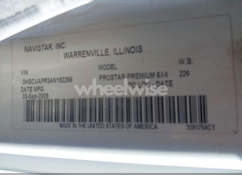 Photo 8 of 2010 International Prostar PREMIUM (VIN 3HSCUAPR3AN192266)