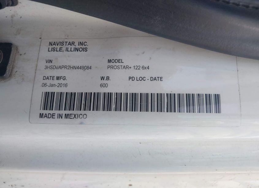 Photo 8 of 2017 International Prostar+ (VIN 3HSDJAPR2HN449084)