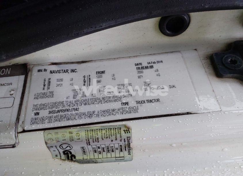 Photo 8 of 2015 International Prostar N/A (VIN 3HSDJAPR5FN127942)