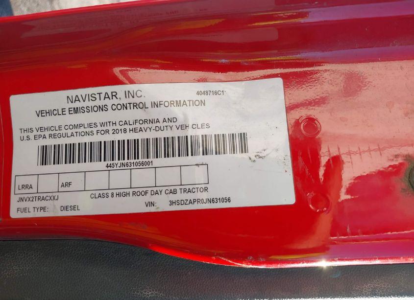 Photo 9 of 2018 International Lt (VIN 3HSDZAPR0JN631056)