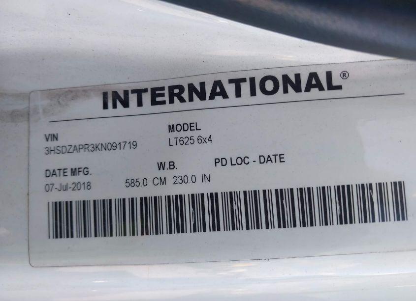 Photo 8 of 2019 International Lt (VIN 3HSDZAPR3KN091719)