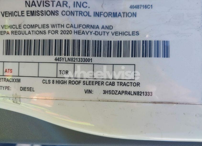 Photo 8 of 2020 International Lt (VIN 3HSDZAPR4LN821333)