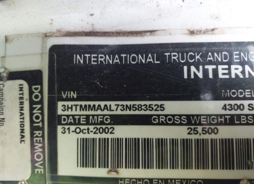Photo 8 of 2003 International 4000 4300 (VIN 3HTMMAAL73N583525)