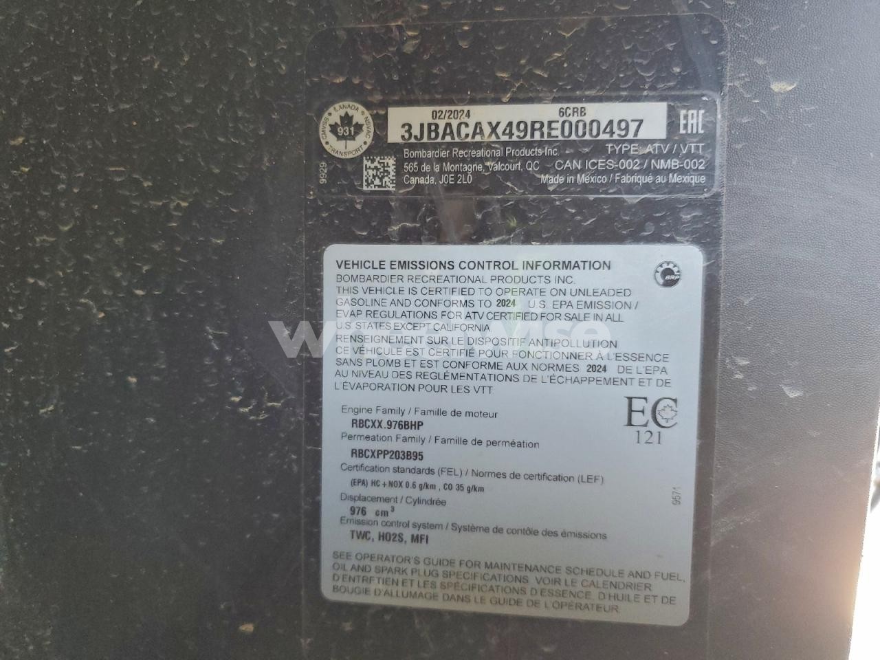 Photo 10 of 2024 CAN COMMANDER - utility vehicle (VIN 3JBACAX49RE000497)