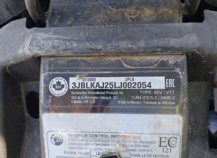 Photo 10 of 2020 Can-am Outlander 650 XT (VIN 3JBLKAJ25LJ002054)