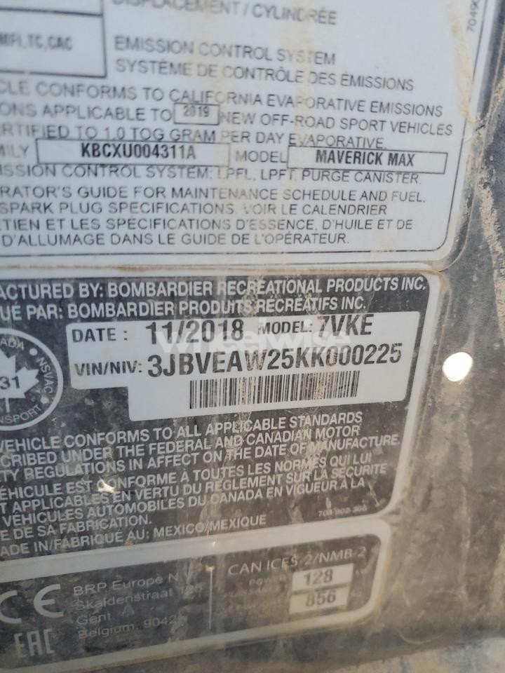 Photo 10 of 2019 CANM MAVERICK MAX X DS TU (VIN 3JBVEAW25KK000225)