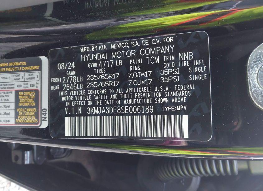 Photo 9 of 2025 Hyundai Tucson SE (VIN 3KMJA3DE8SE006189)