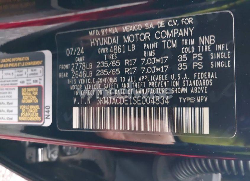 Photo 9 of 2025 Hyundai Tucson SE (VIN 3KMJACDE1SE004834)