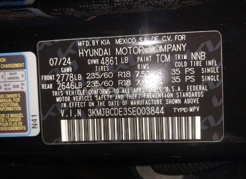 Photo 9 of 2025 Hyundai Tucson SEL (VIN 3KMJBCDE3SE003844)