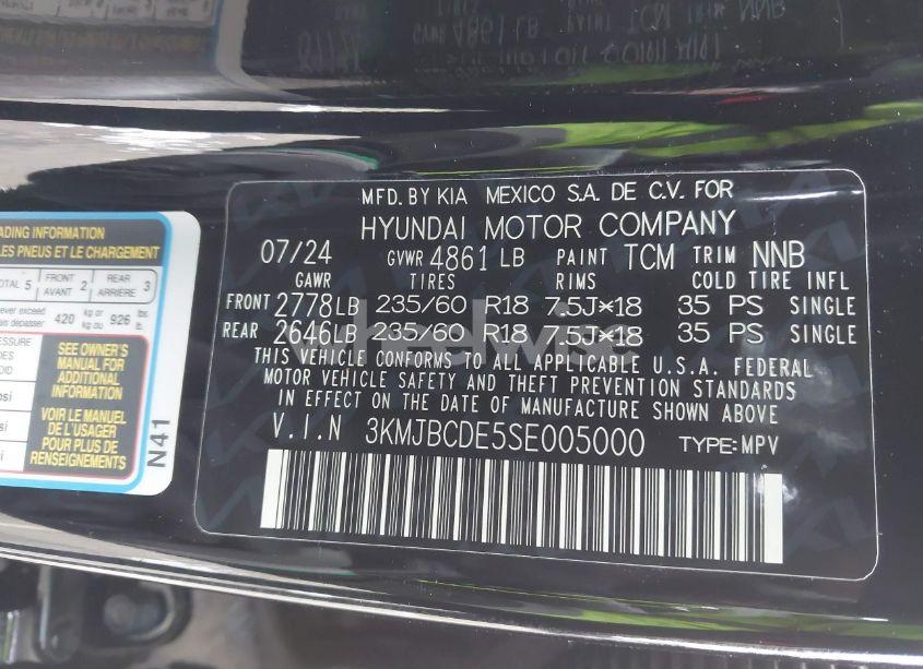 Photo 9 of 2025 Hyundai Tucson SEL (VIN 3KMJBCDE5SE005000)