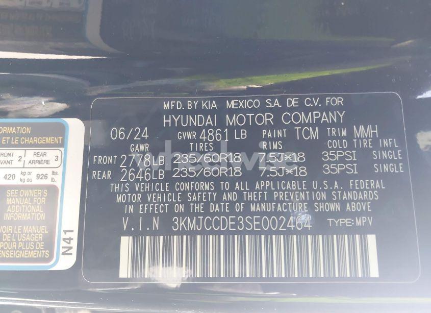 Photo 9 of 2025 Hyundai Tucson SEL CONVENIENCE (VIN 3KMJCCDE3SE002464)