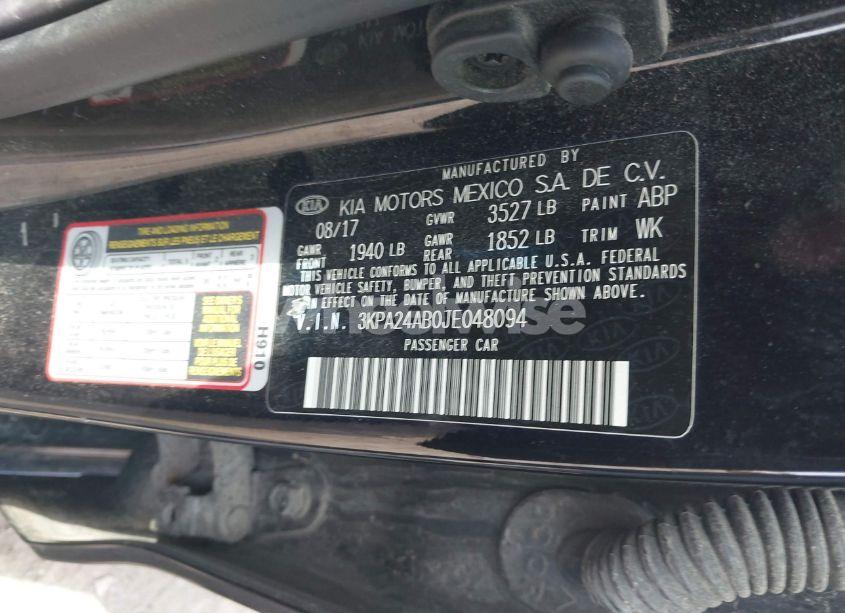 Photo 9 of 2018 Kia Rio LX (VIN 3KPA24AB0JE048094)