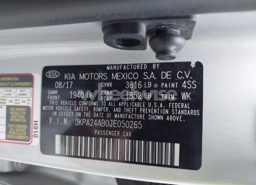 Photo 9 of 2018 Kia Rio S (VIN 3KPA24AB0JE050265)