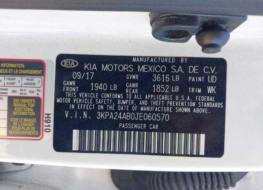Photo 9 of 2018 Kia Rio S (VIN 3KPA24AB0JE060570)