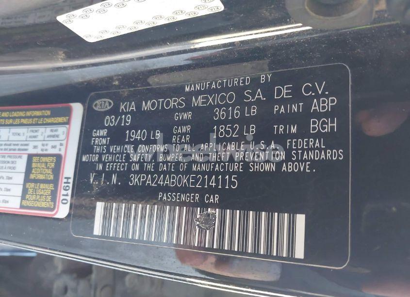 Photo 9 of 2019 Kia Rio S (VIN 3KPA24AB0KE214115)