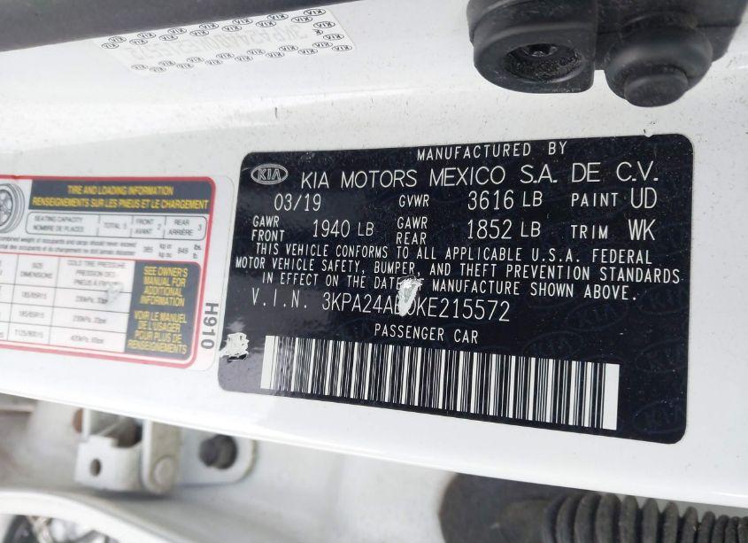 Photo 9 of 2019 Kia Rio S (VIN 3KPA24AB0KE215572)