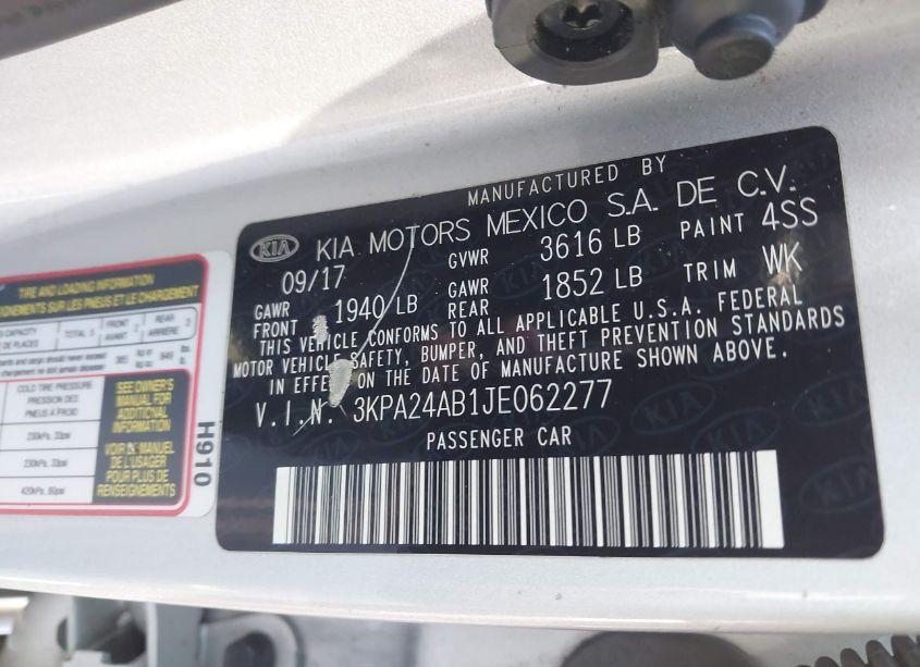 Photo 9 of 2018 Kia Rio LX (VIN 3KPA24AB1JE062277)