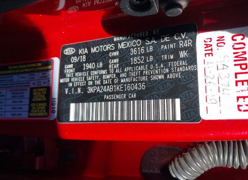 Photo 9 of 2019 Kia Rio S (VIN 3KPA24AB1KE160436)