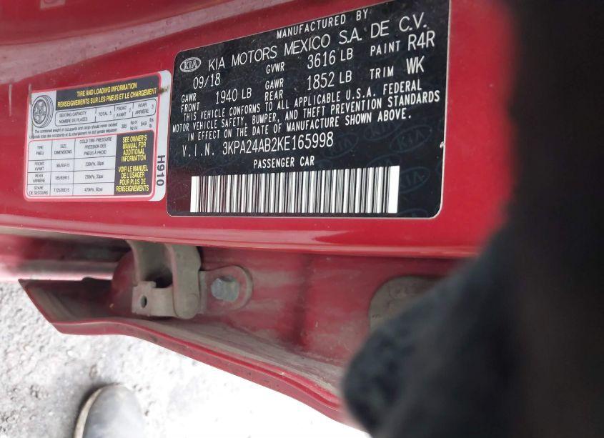 Photo 9 of 2019 Kia Rio S (VIN 3KPA24AB2KE165998)