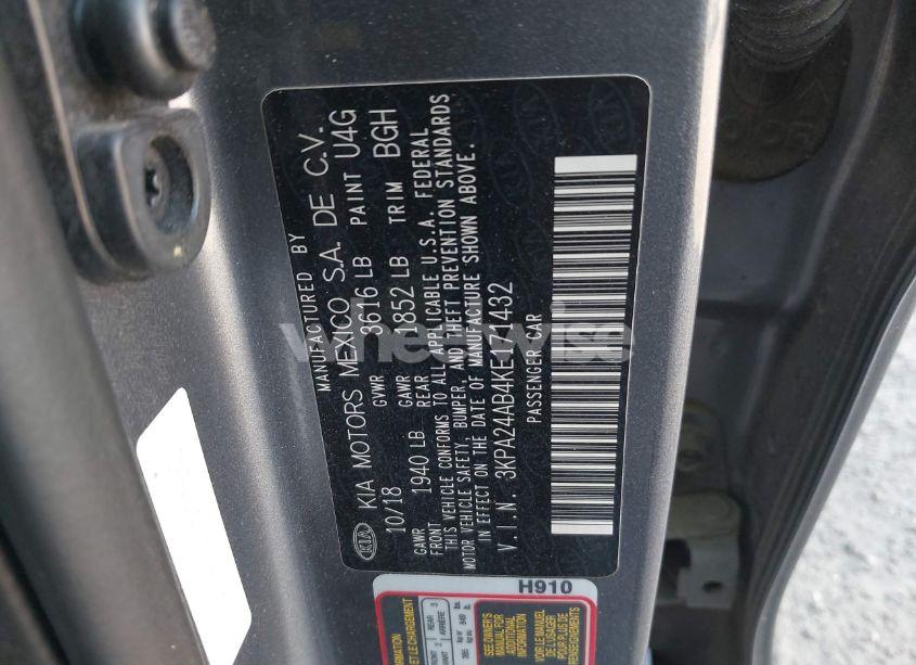 Photo 9 of 2019 Kia Rio S (VIN 3KPA24AB4KE171432)