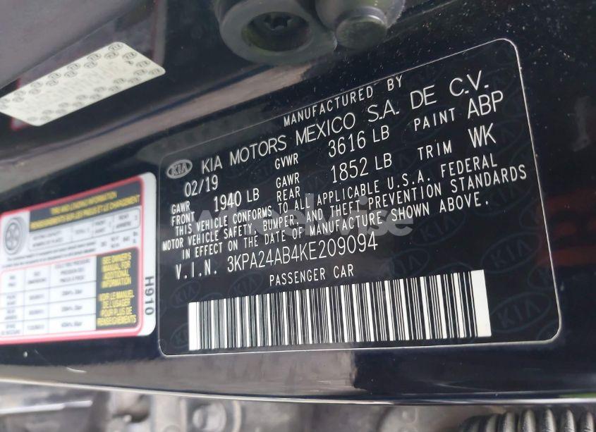 Photo 9 of 2019 Kia Rio S (VIN 3KPA24AB4KE209094)