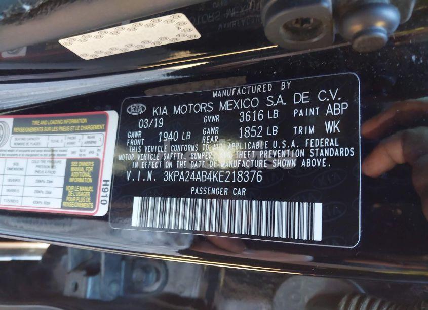 Photo 9 of 2019 Kia Rio S (VIN 3KPA24AB4KE218376)