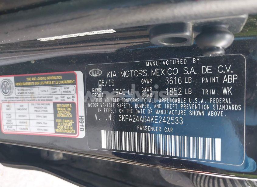 Photo 9 of 2019 Kia Rio S (VIN 3KPA24AB4KE242533)