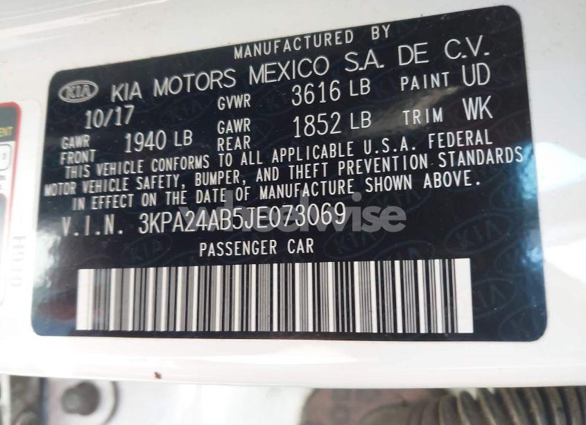 Photo 9 of 2018 Kia Rio LX (VIN 3KPA24AB5JE073069)